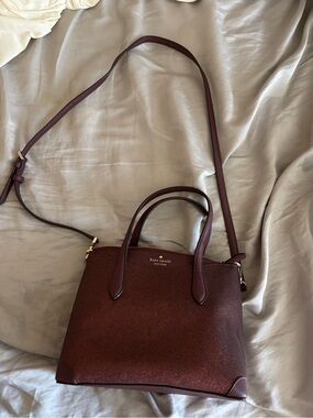 kate spade wine shimmer crossbody satchel